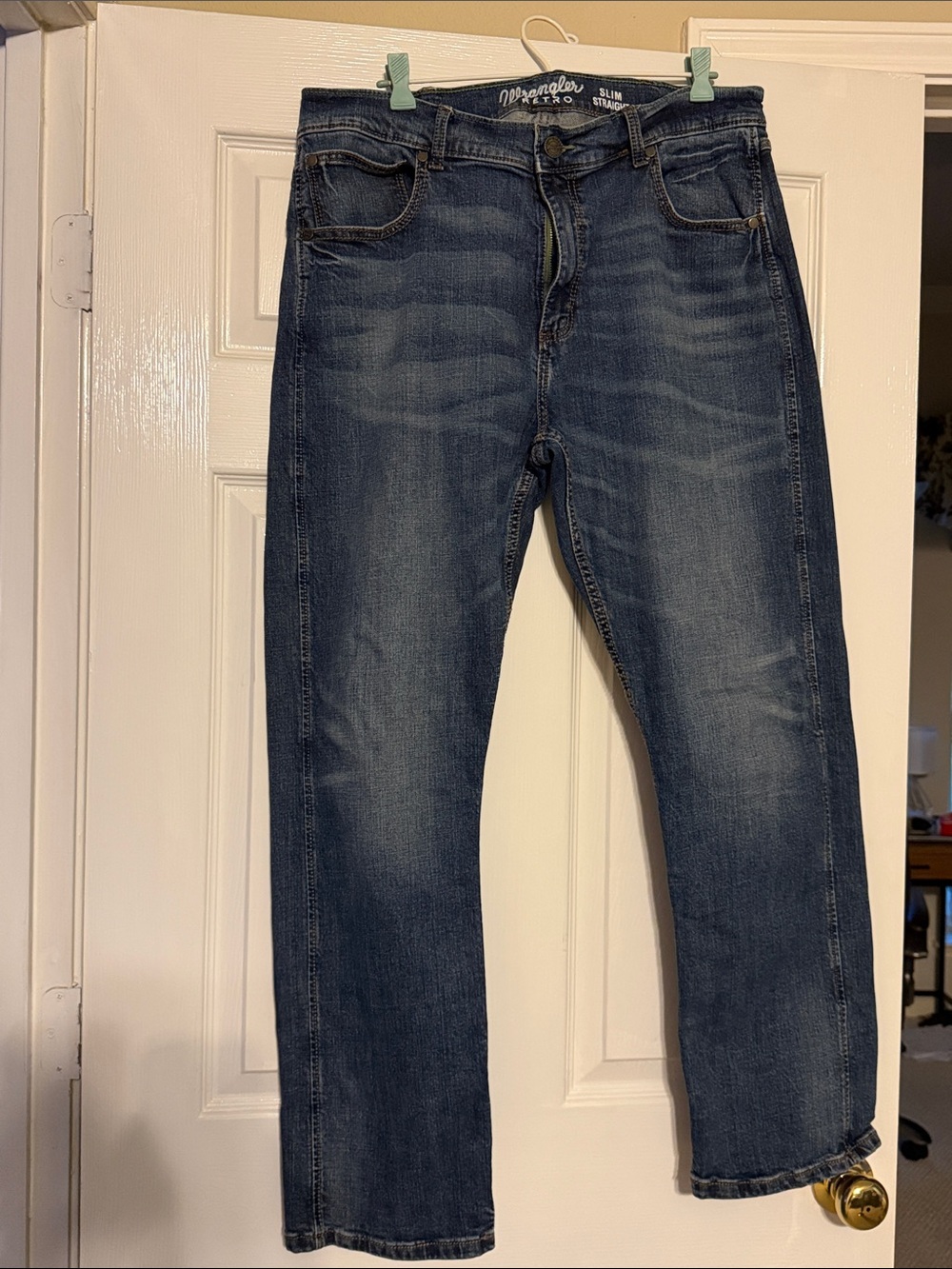 Wrangler Men’s Slim Straight Jeans - Medium Blue Wash